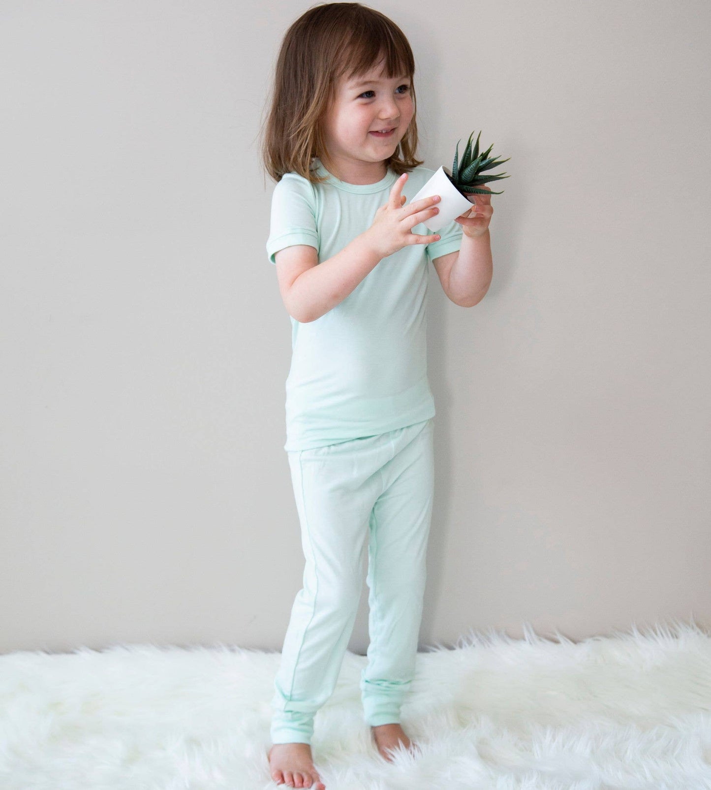 Bamboo Short Sleeve Pajama Set (solid color): Easter Egg / 12-18M