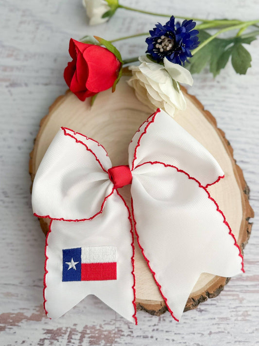 The Hair Bow Company - Texas Flag Embroidered Cheer Bow