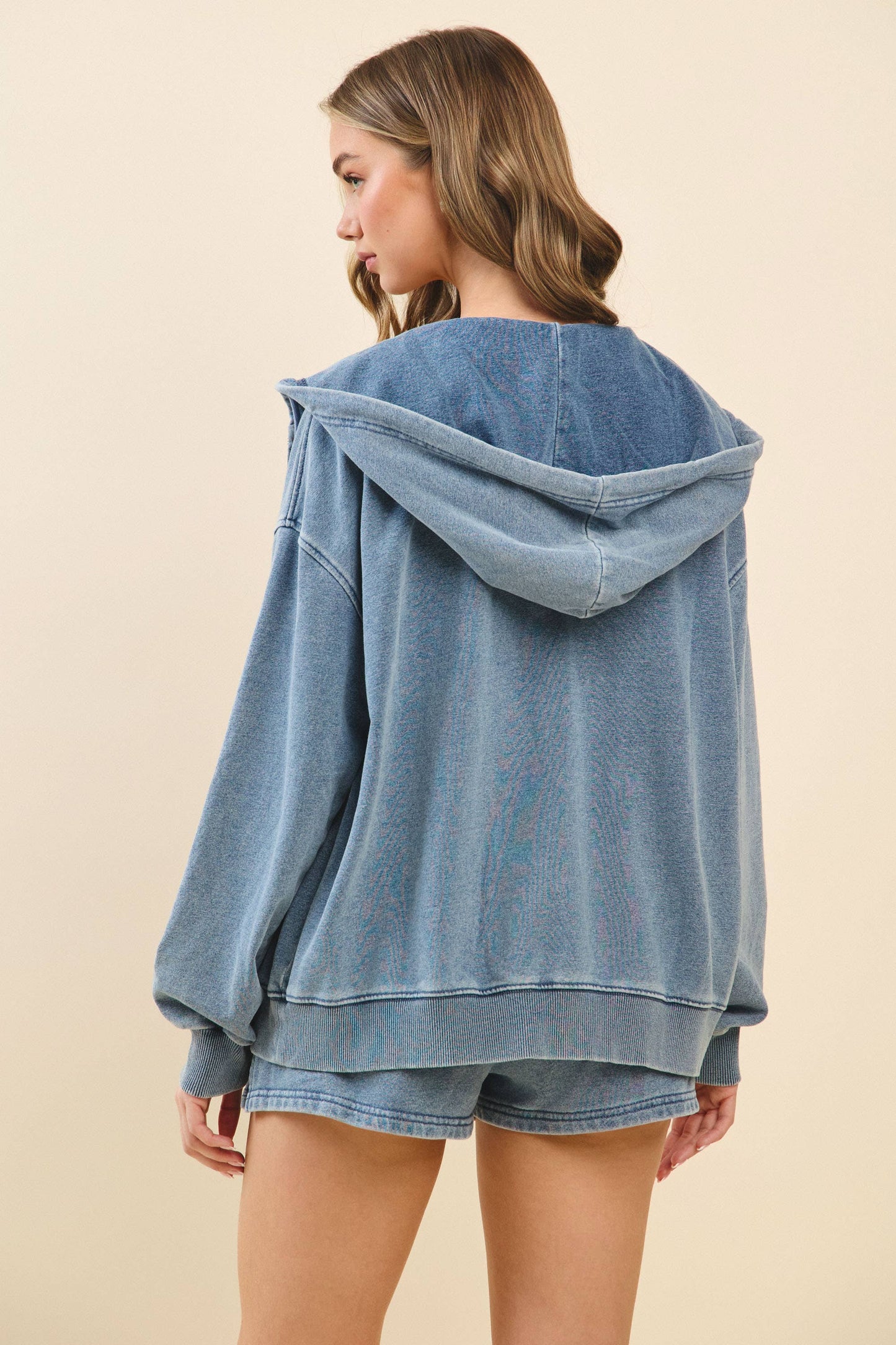 TCEC Vintage Washed Oversized Zip Up Hoodie