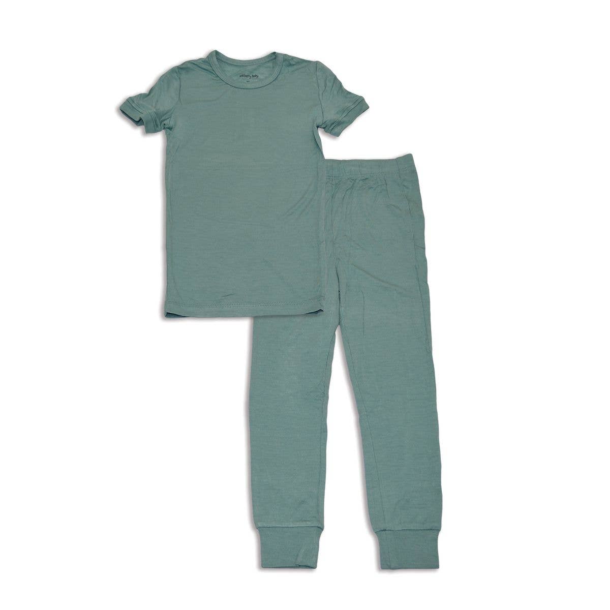 Bamboo Short Sleeve Pajama Set (solid color): Easter Egg / 12-18M