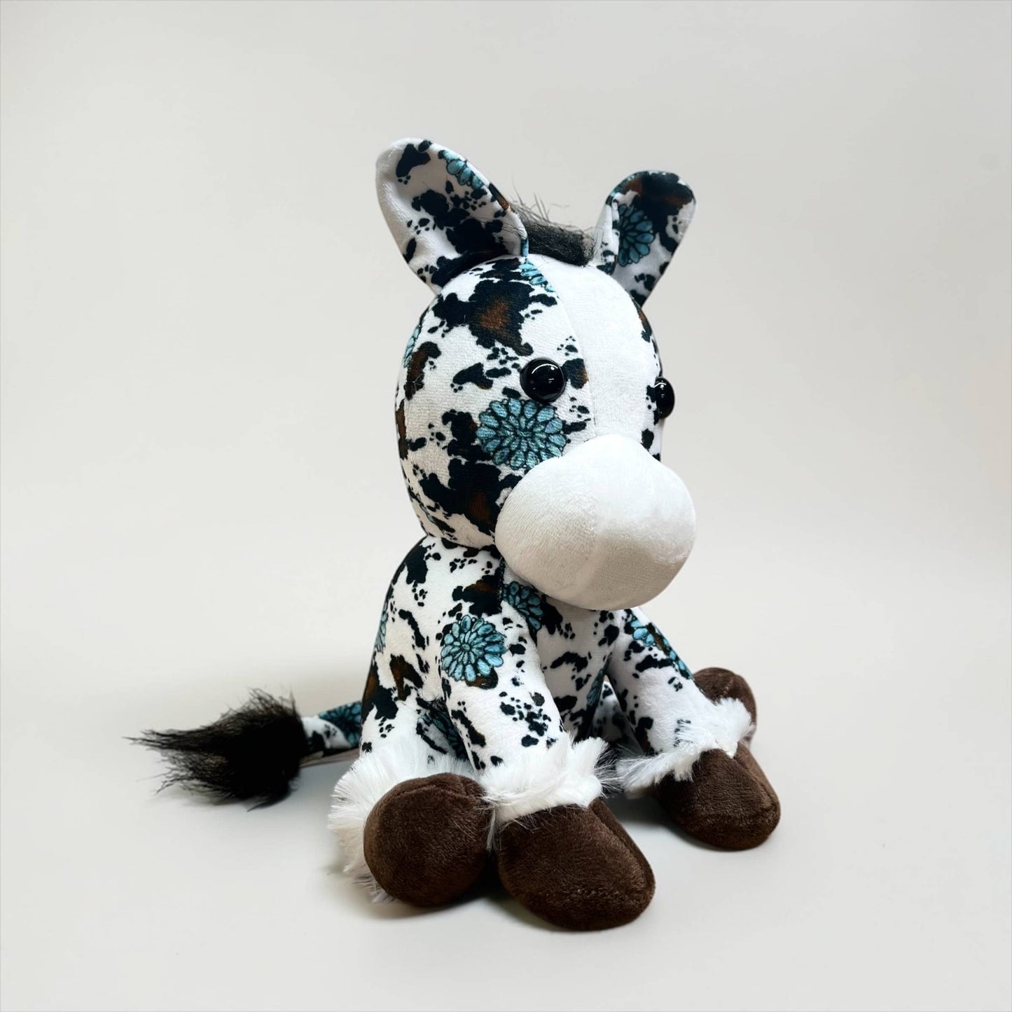 Western Linens - Turquoise Cowprint horse - medium farm pal 
