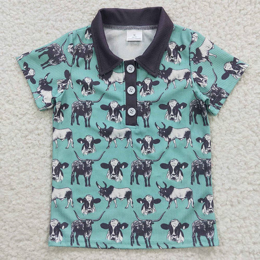 Aier Wholesale - Baby Boys Cow Short Sleeve Shirts Tops