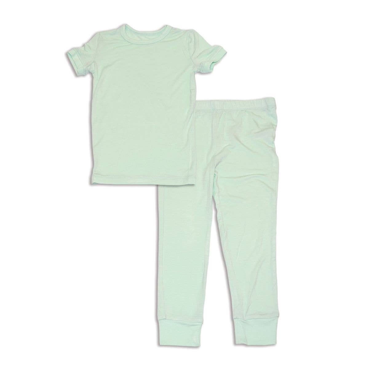 Bamboo Short Sleeve Pajama Set (solid color): Easter Egg / 12-18M