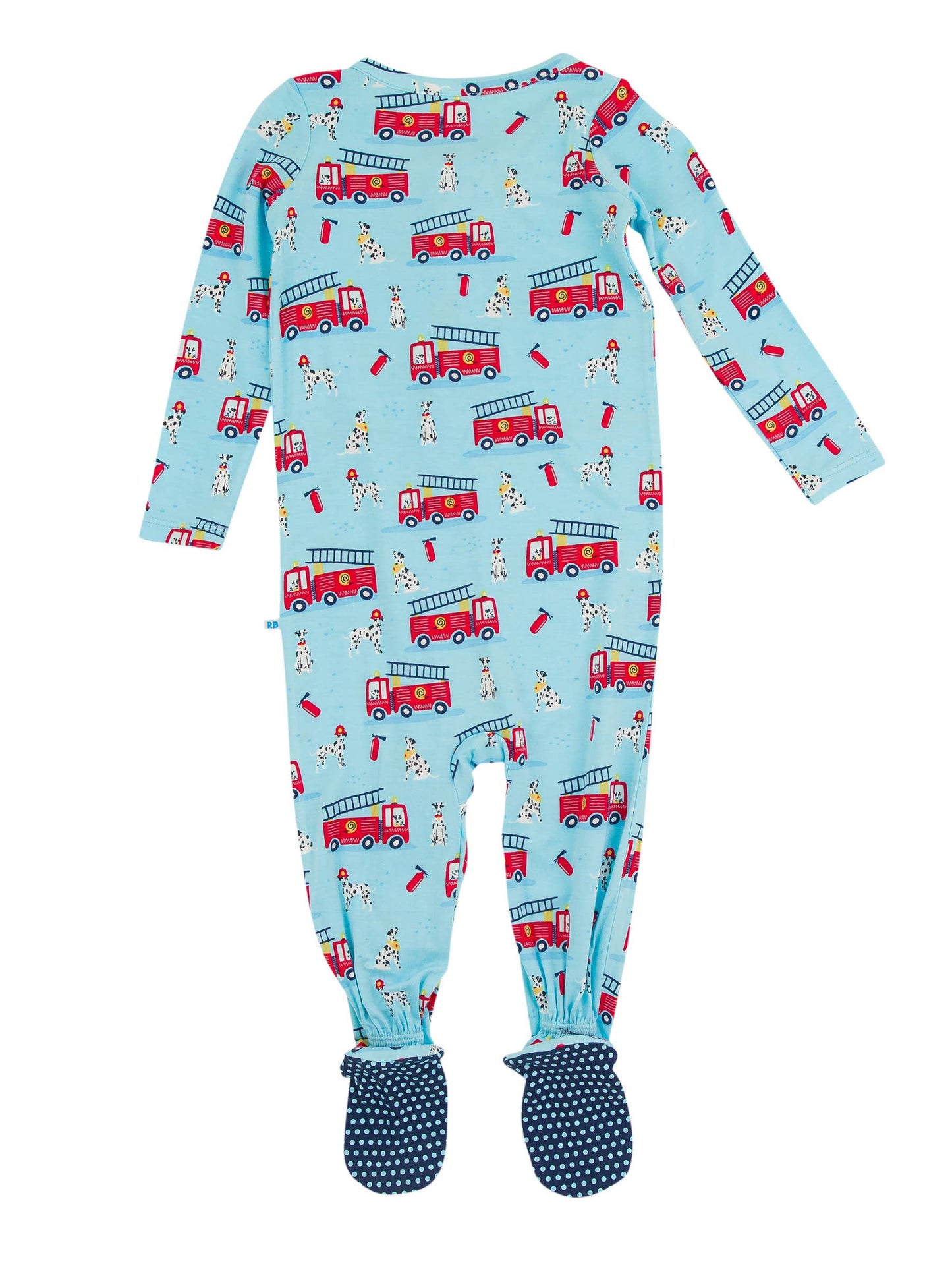 RuffleButts + RuggedButts - Baby Boys Paws To The Rescue Bamboo Viscose Footed One Piece Pajama