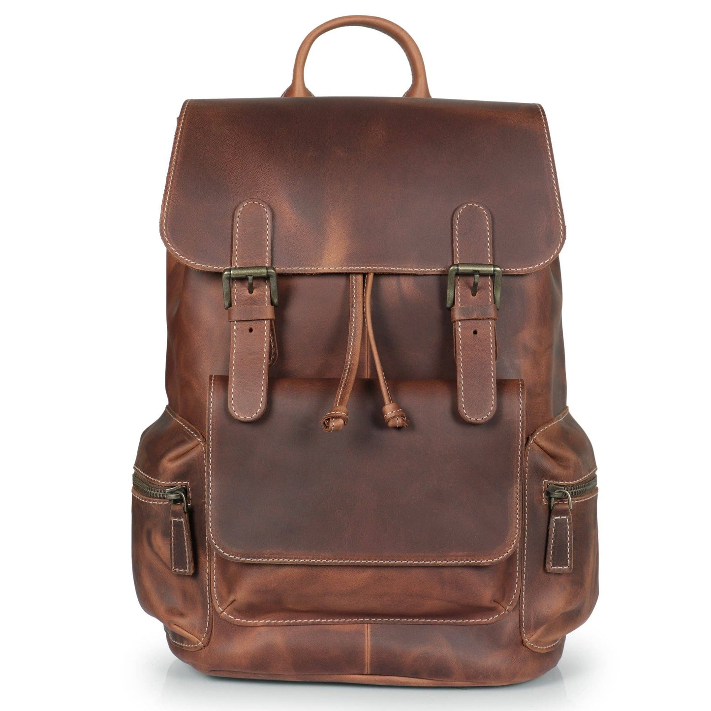 Londo - MegaGear Valley Handcrafted Top Grain Leather Backpack: Camel