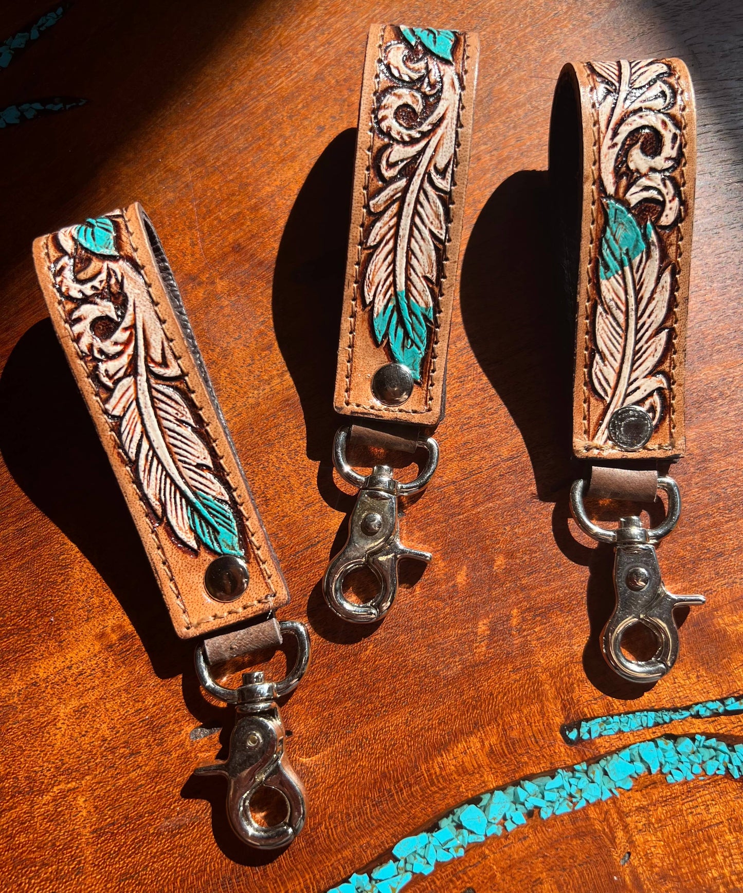 Equipage - Tooled Leather Western Keychain