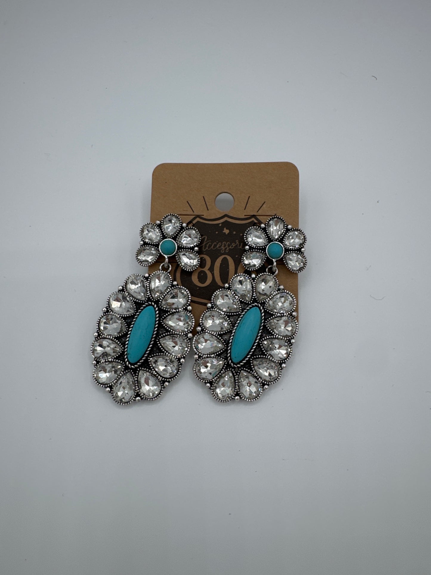 Western rhinestone Concho earring