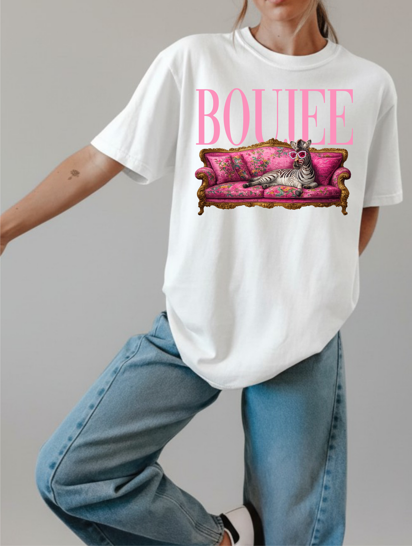 Keep it Gypsy - Boujee Zebra White Graphic Tee