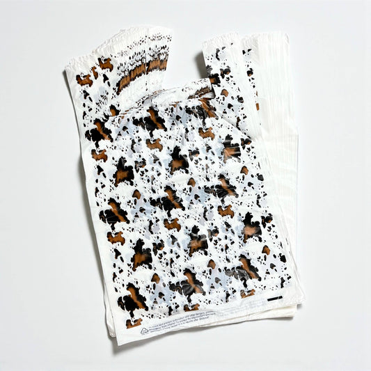 Western Linens - 50 pcs Cowprint shopping bag 