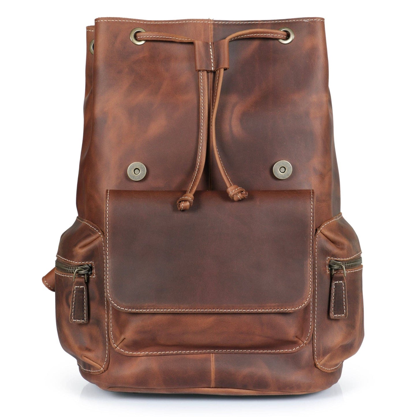 Londo - MegaGear Valley Handcrafted Top Grain Leather Backpack: Camel