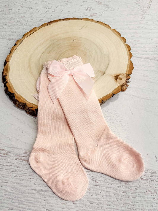 The Hair Bow Company - Light Pink Bow Socks: S