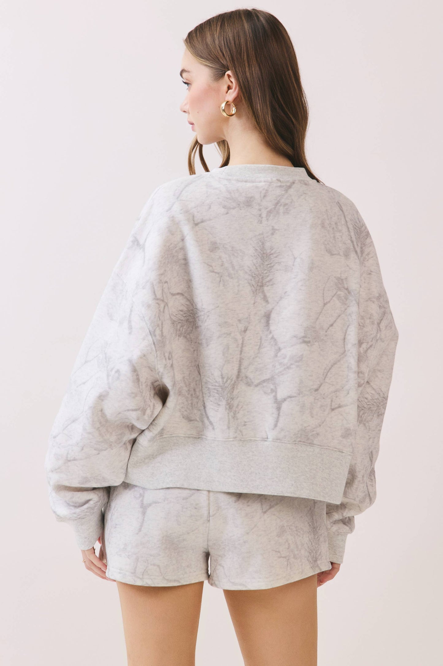 TCEC - CT9245-Camouflage Print Dropped Shoulders Sweatshirt