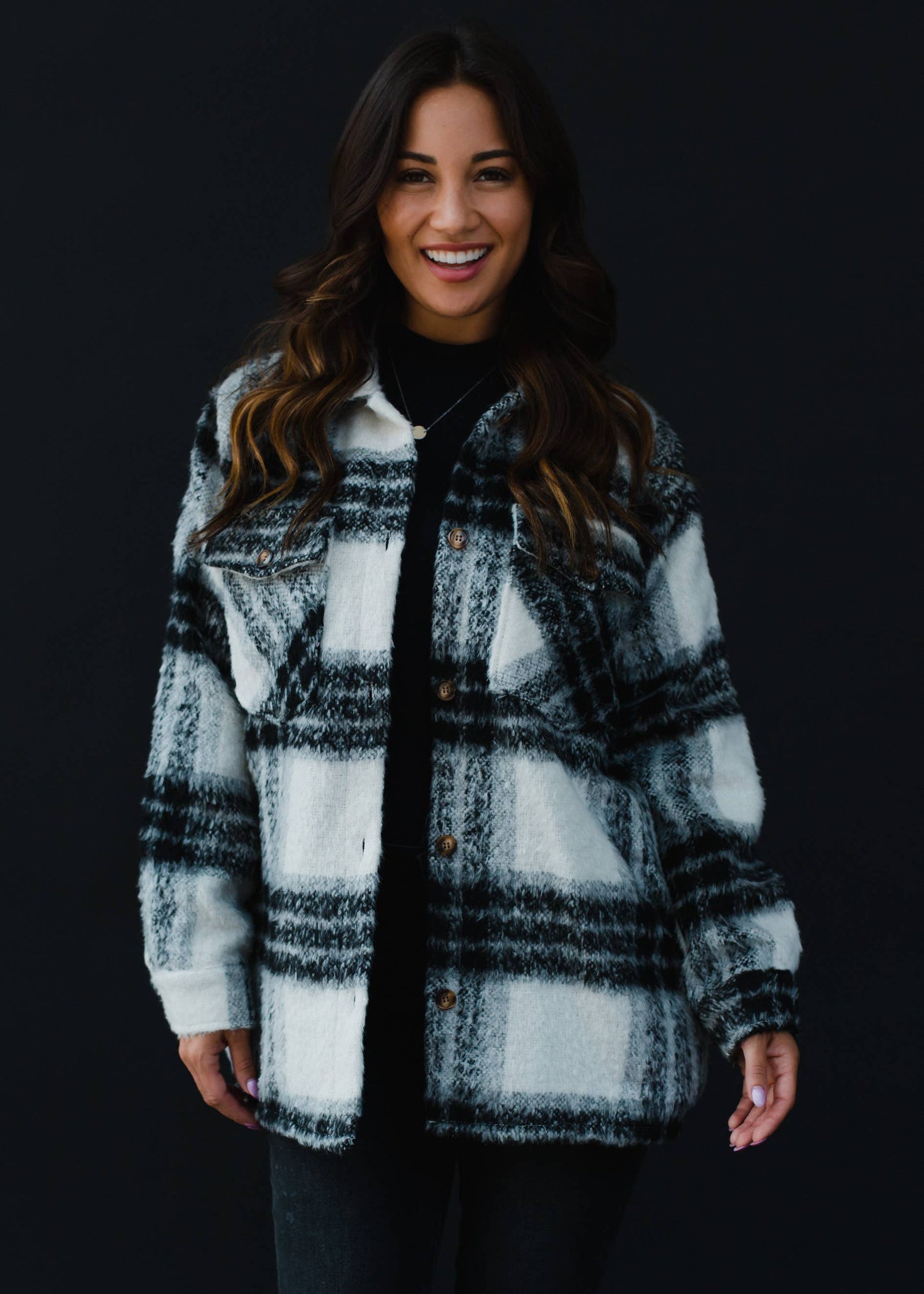 Black & White Plaid Jacket