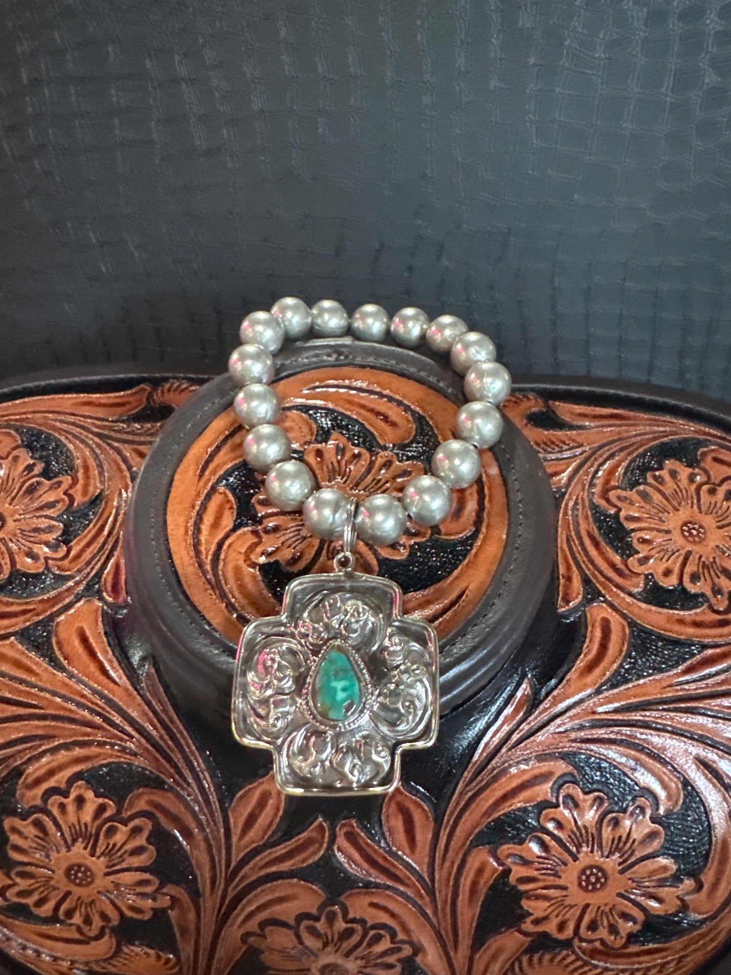 Tibetan silver and turquoise bracelet