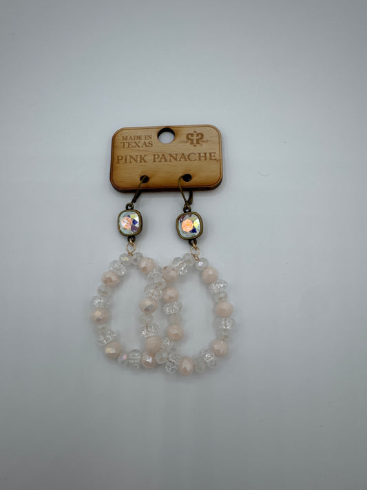 Faceted crystal beaded teardrop earring with Austrian crystal