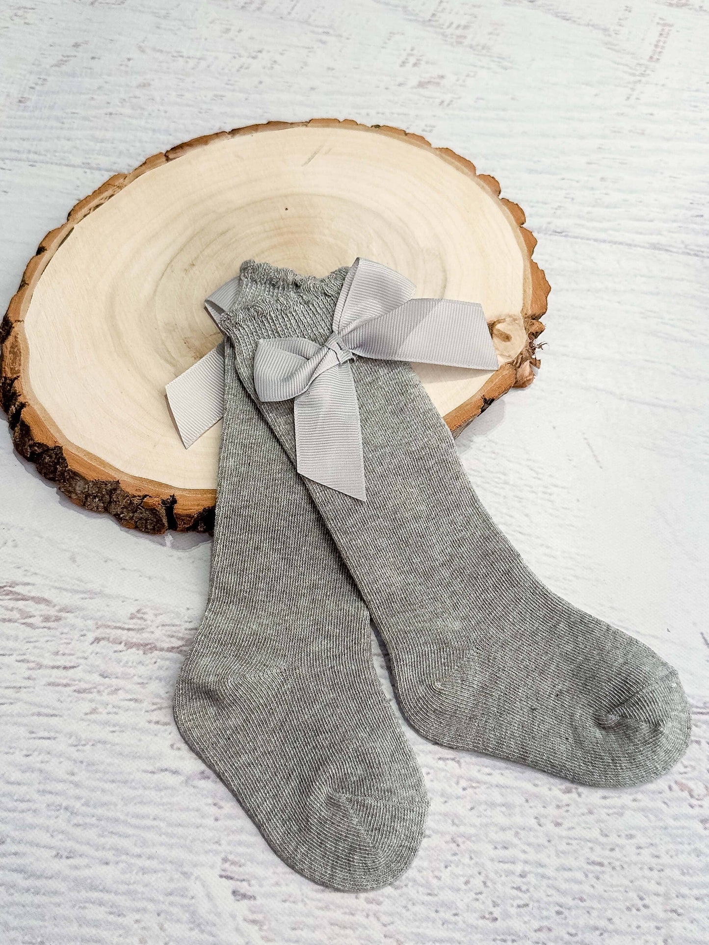 The Hair Bow Company - Grey Bow Socks