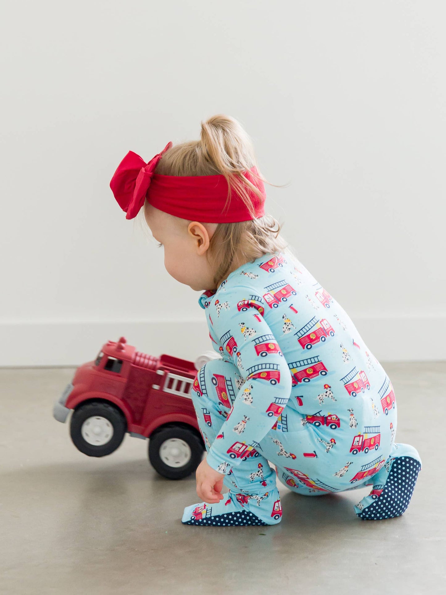 RuffleButts + RuggedButts - Baby Boys Paws To The Rescue Bamboo Viscose Footed One Piece Pajama