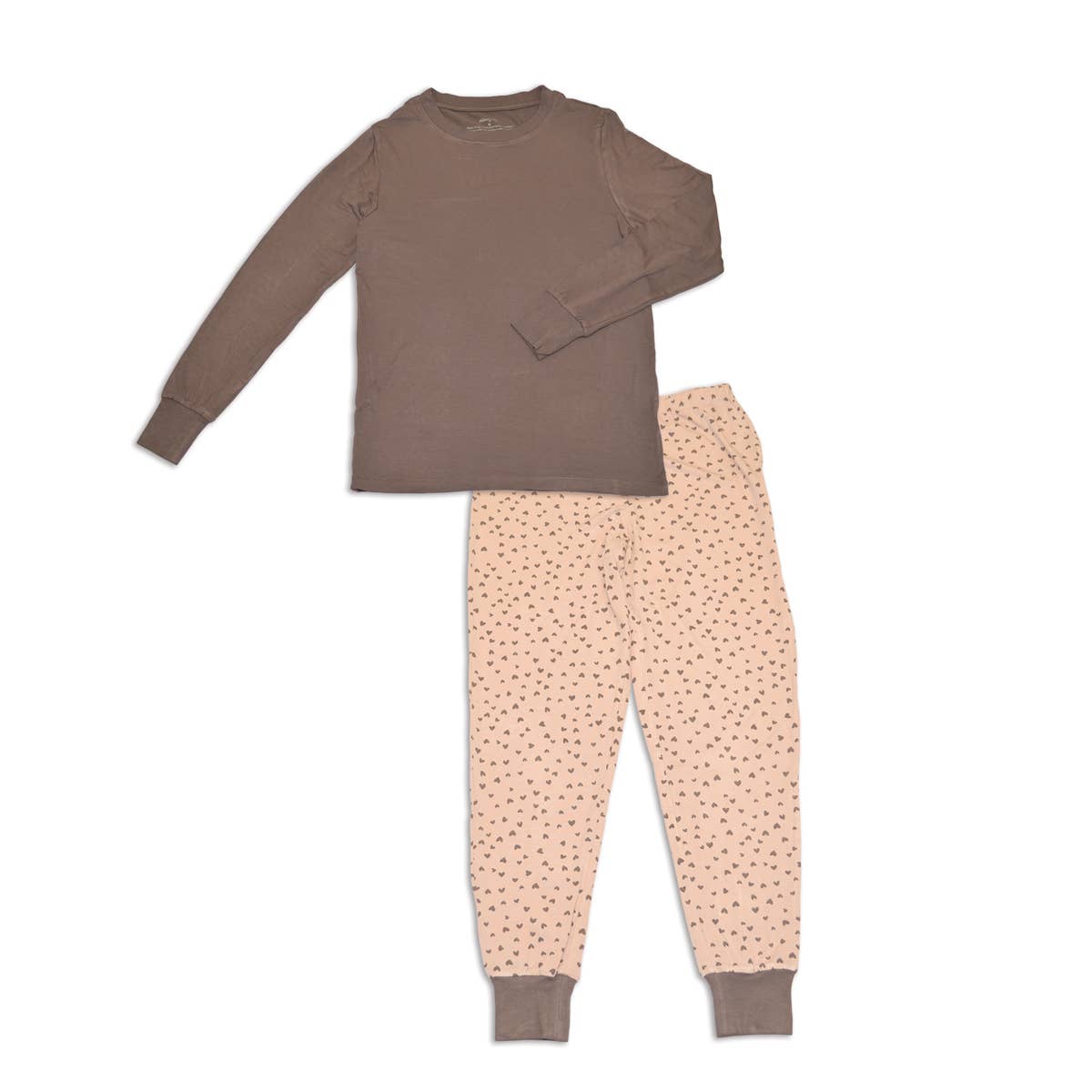 Women's Bamboo Long Sleeve Fitted Pajama Set: L / Prairie/Sleepy Sloth Print