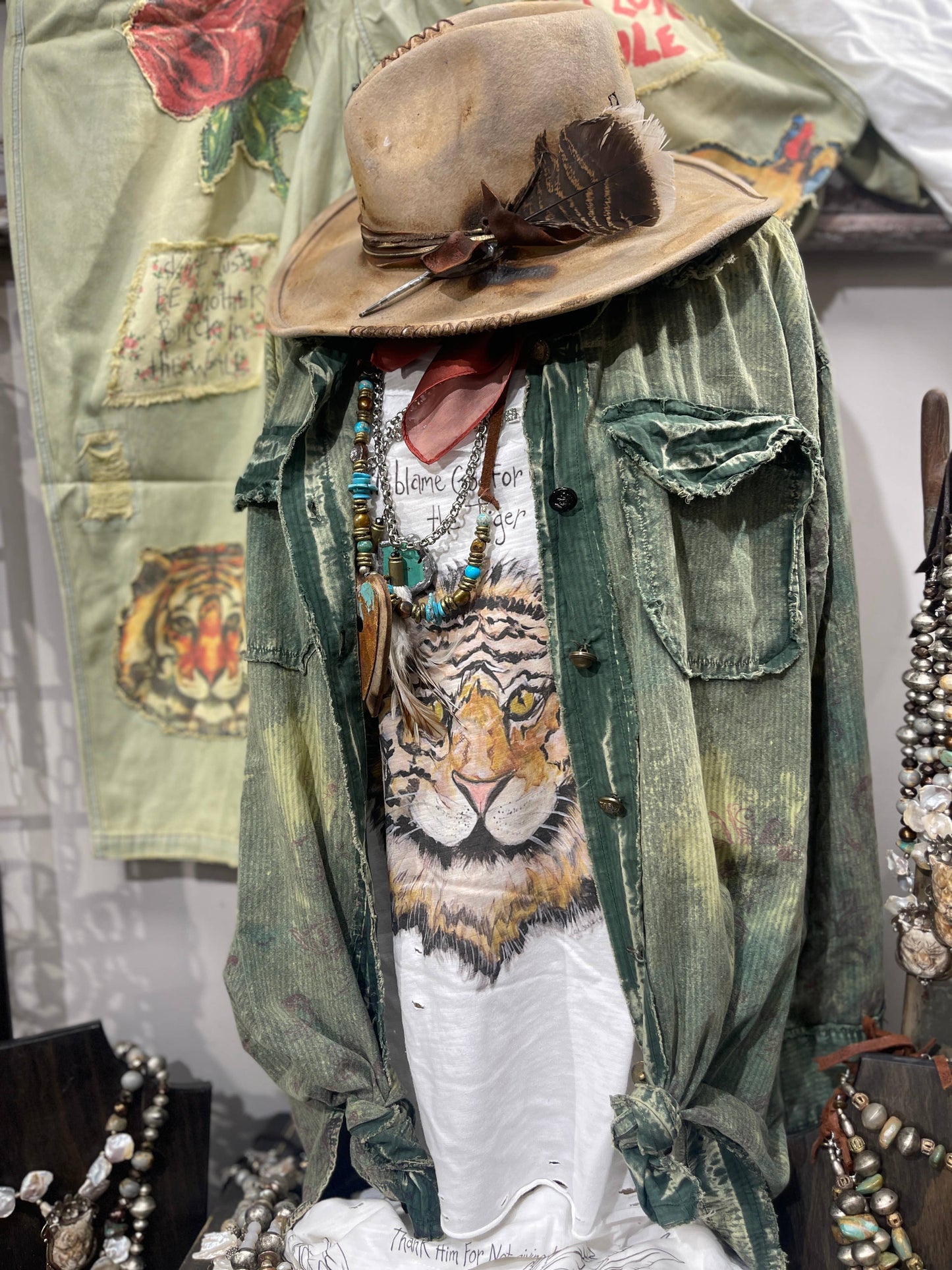 A Rare Bird Shop - Wingless Tiger Distressed Shirt