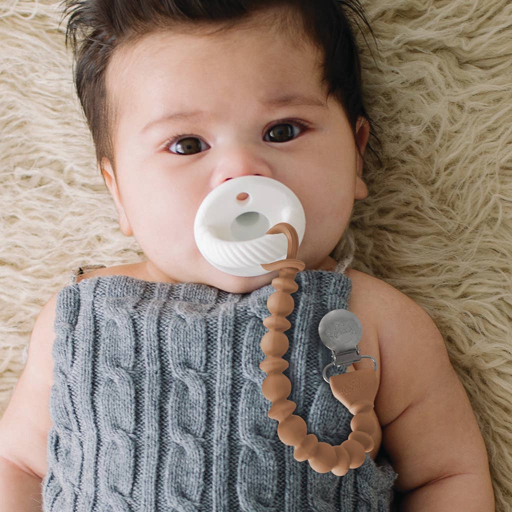 Itzy Ritzy - *OUTLET* Sweetie Strap™ Pacifier Clips: Apricot Beaded