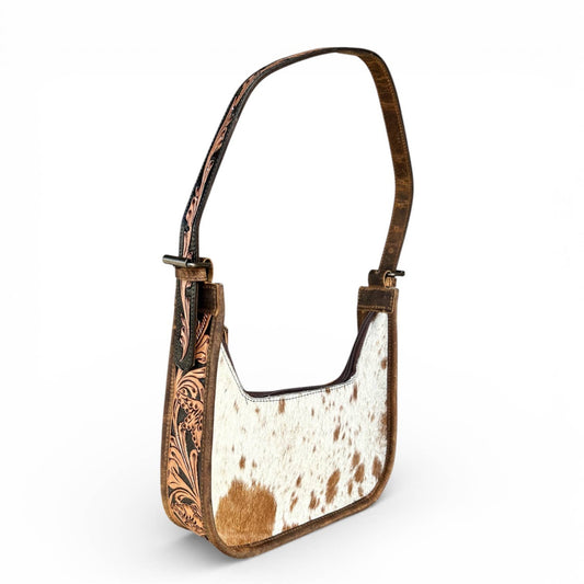 Western Linens - Blossom tooled leather shoulder bag 
