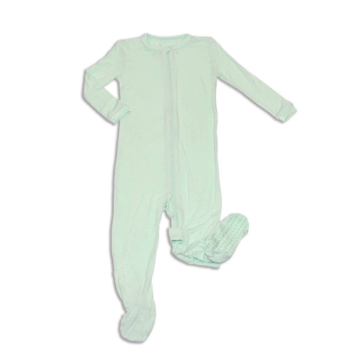 Bamboo Zip-up Footies (solid color): Easter Egg / 3-6M