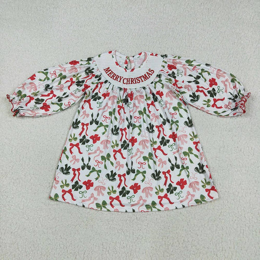 Aier Wholesale - Smocked Embroidery Merry Christmas Dress