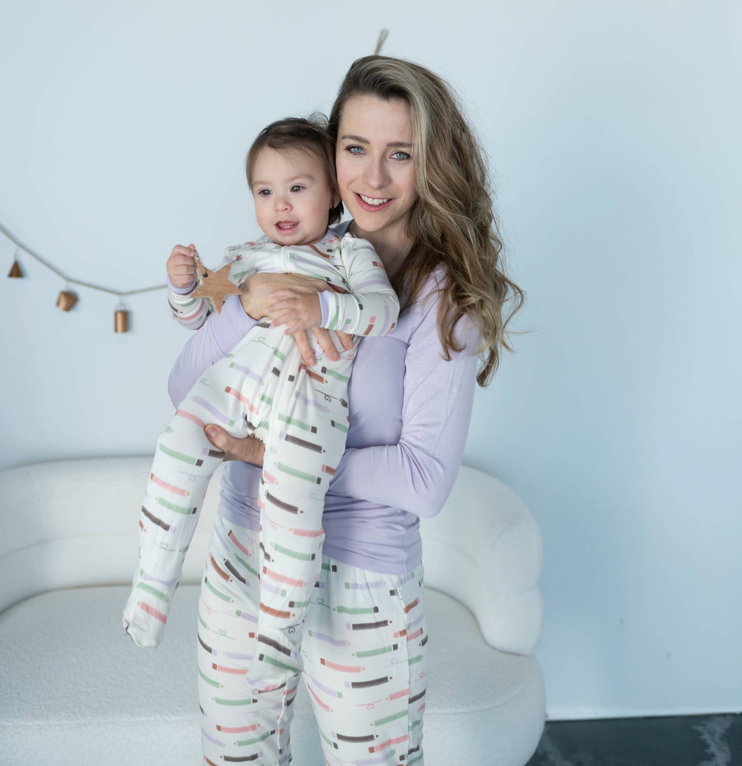 Women's Bamboo Long Sleeve Fitted Pajama Set: L / Prairie/Sleepy Sloth Print