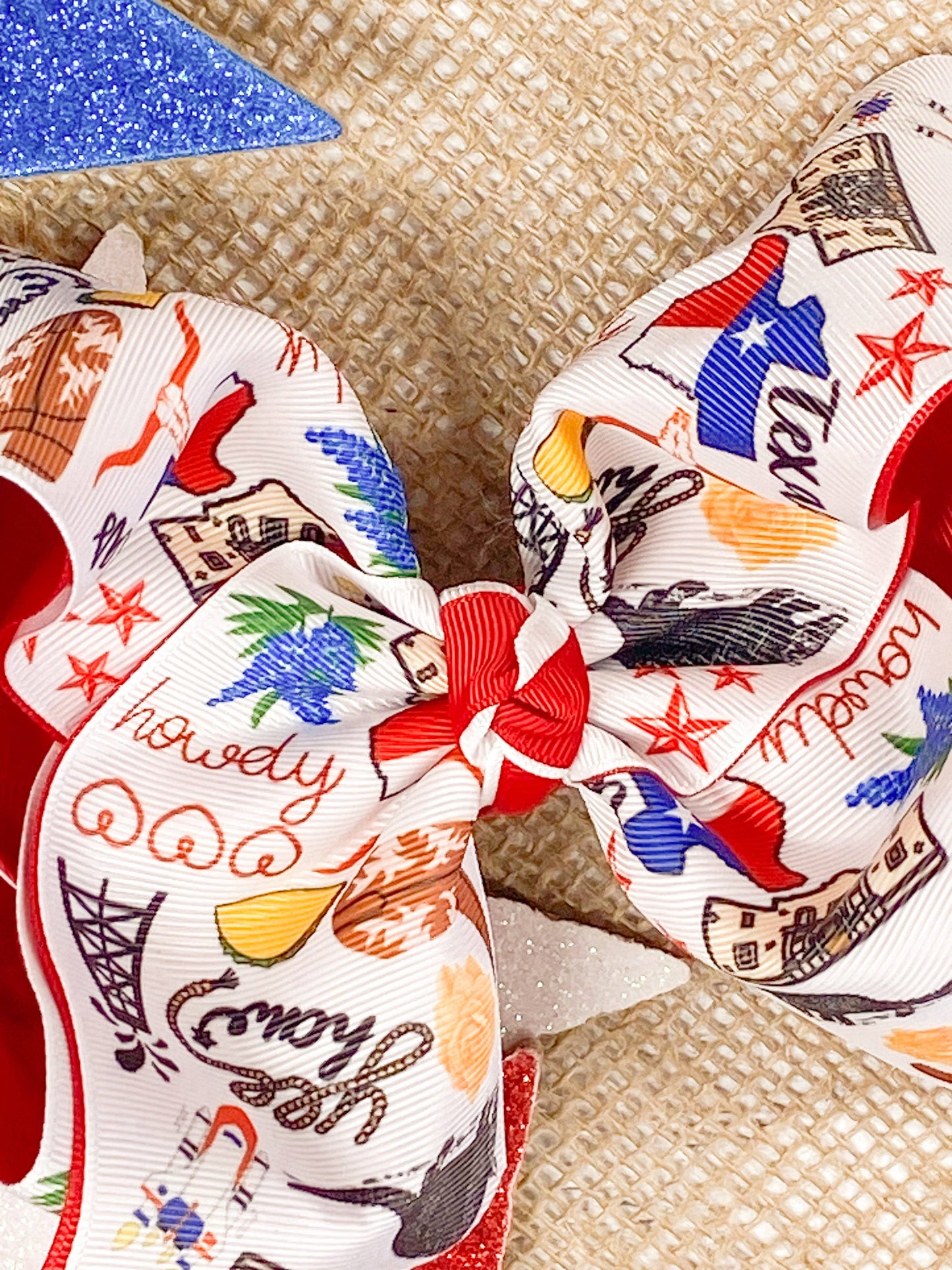 The Hair Bow Company - Double Layer Texas Print Hair Bow