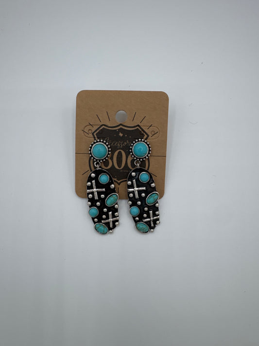 Aged look Oval Earring