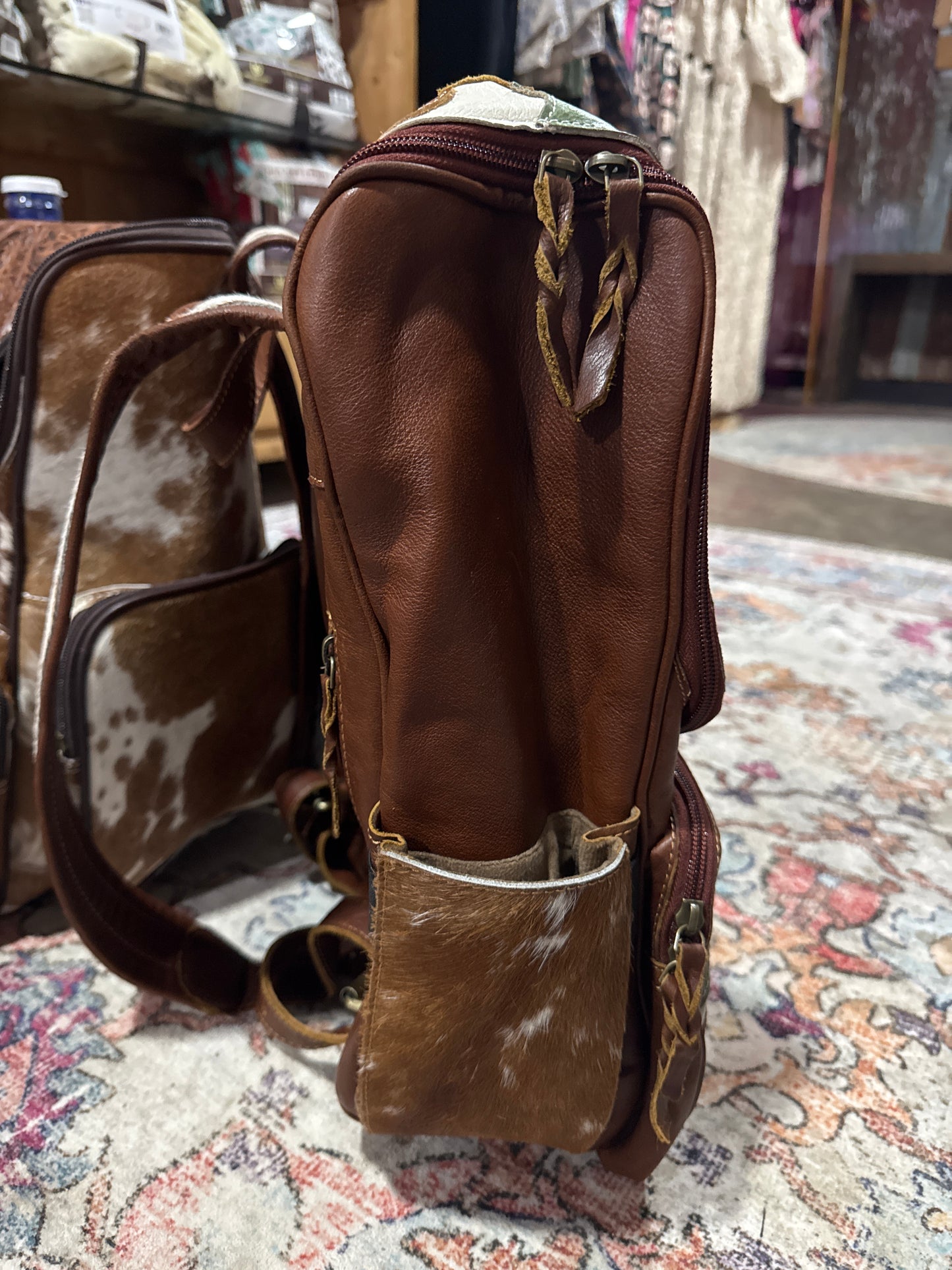 Camo Leather Backpack