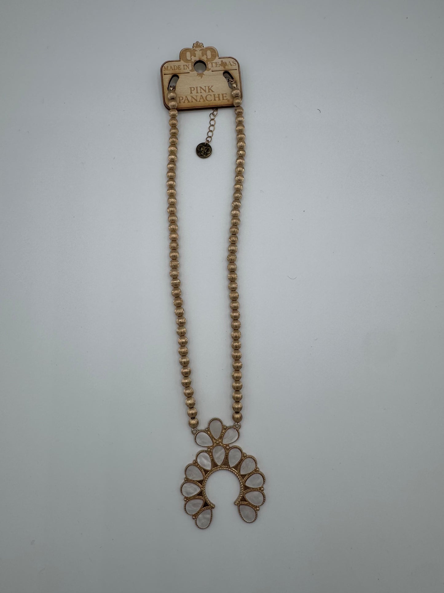 Pearlized finish Squash Blossom Necklace