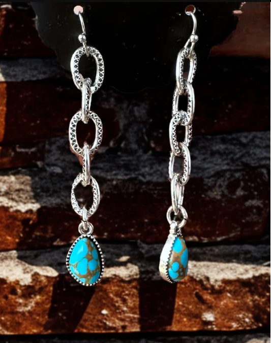 Linked in Turquoise Earrings