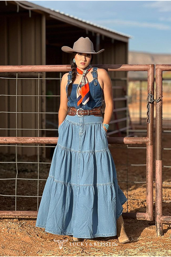 Lucky and Blessed Tiered Maxi Skirt