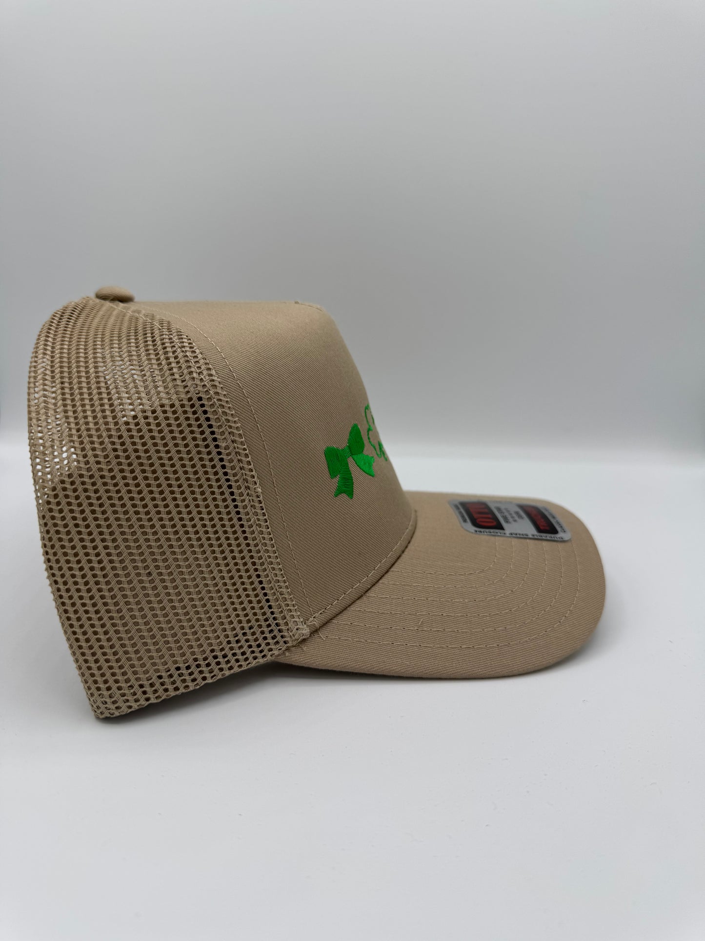 Shamrock and Bow Embroidered Hat