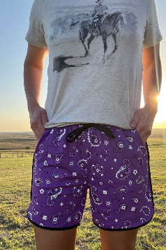BANDANA BABE PURPLE SHORTS LONG