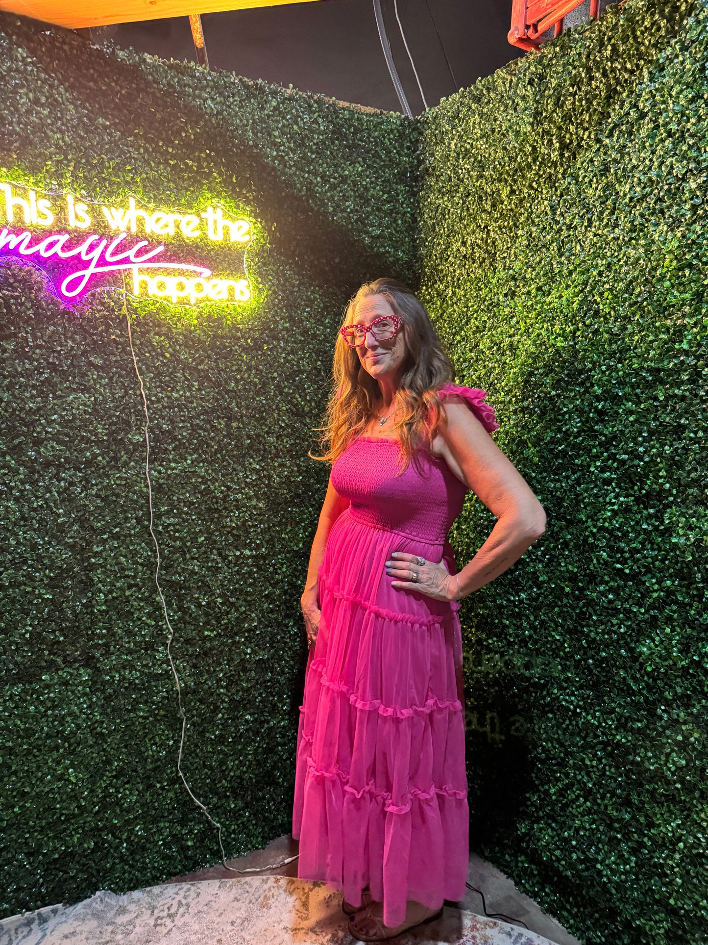 Shirred Bodice Sleeveless Mesh Tiered Dress