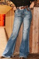 Mid Wash High Rise Slim Flare Jeans (Tummy Control)