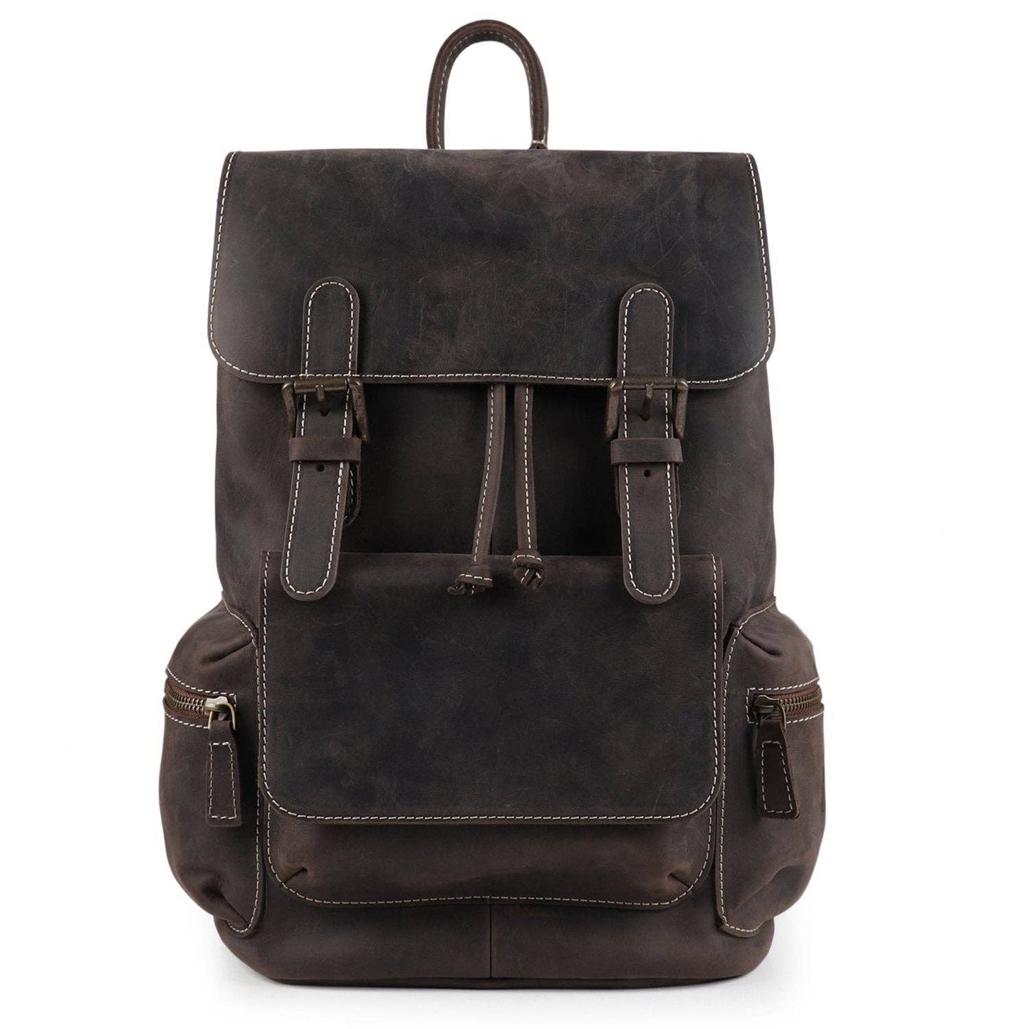 Londo - MegaGear Valley Handcrafted Top Grain Leather Backpack: Camel