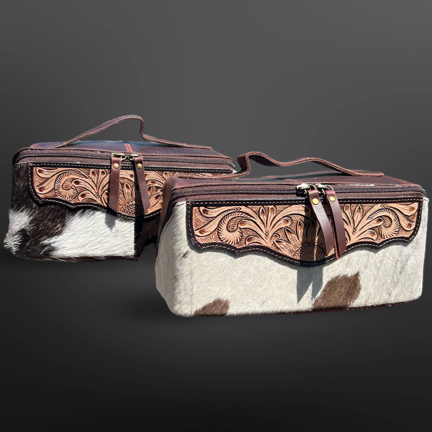 Equipage - Western Tooled Leather Toiletry Bag - Cowhide