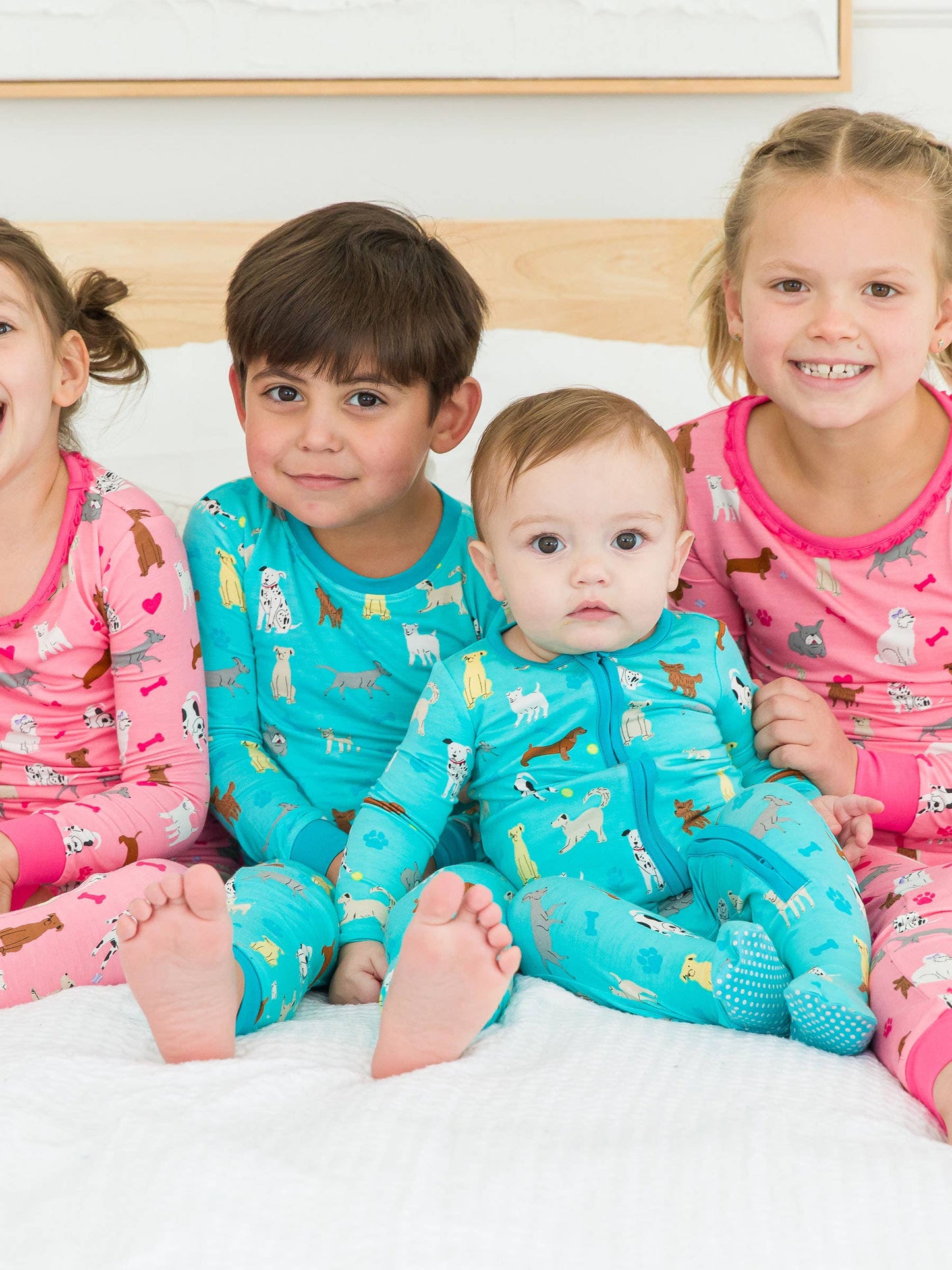 RuffleButts + RuggedButts - Baby Boys Bamboo Viscose Puppy Playtime Footed Pajama: