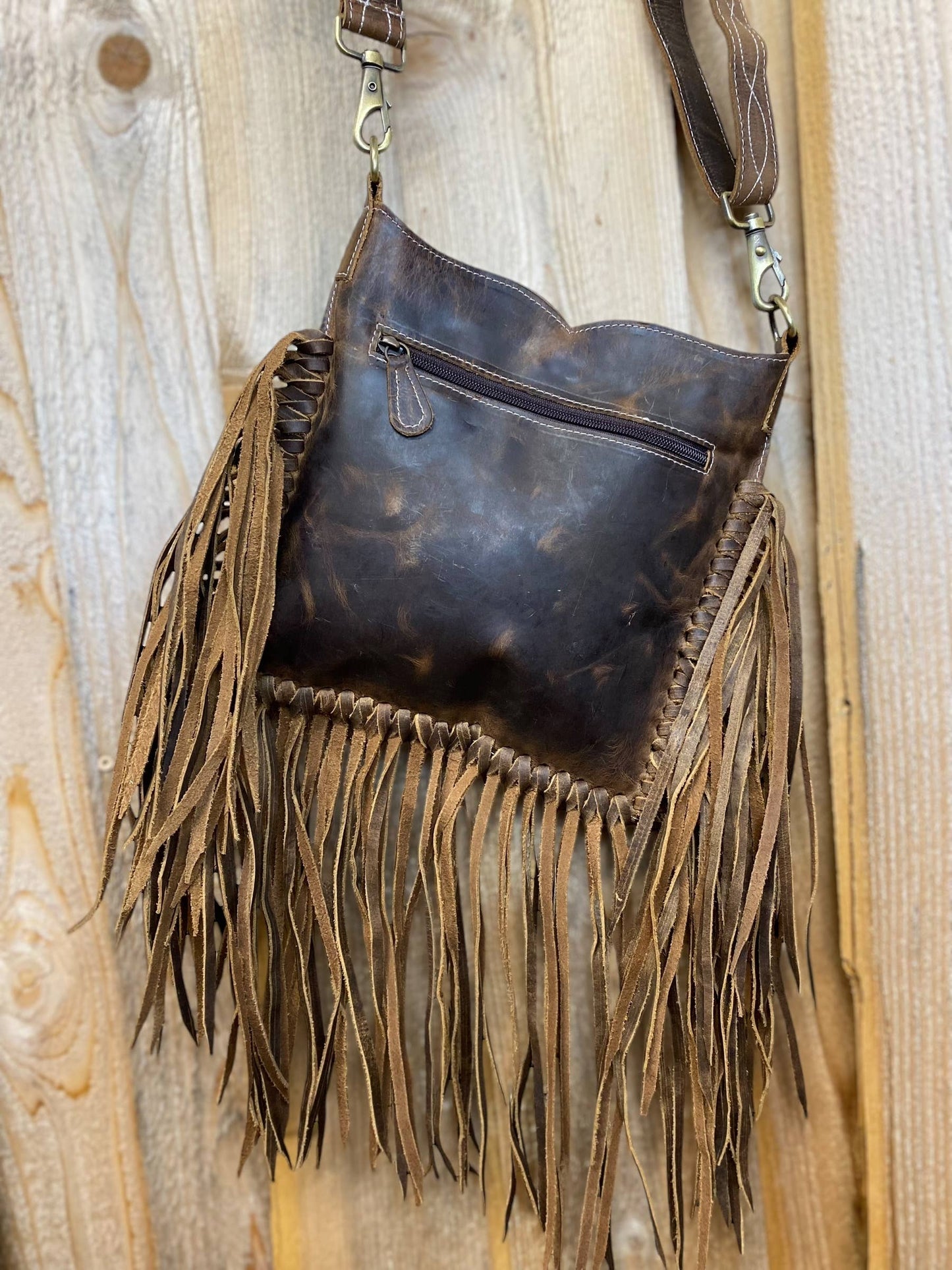 Western Linens - Arrows All Tooled Leather Crossbody     