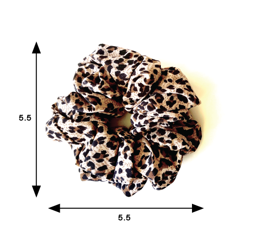 Jumbo Large Print Scrunchies - Pillow Scrunchie: Brown Cheetah