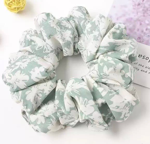 Jumbo Large Print Scrunchies - Pillow Scrunchie: Blue Cheetah