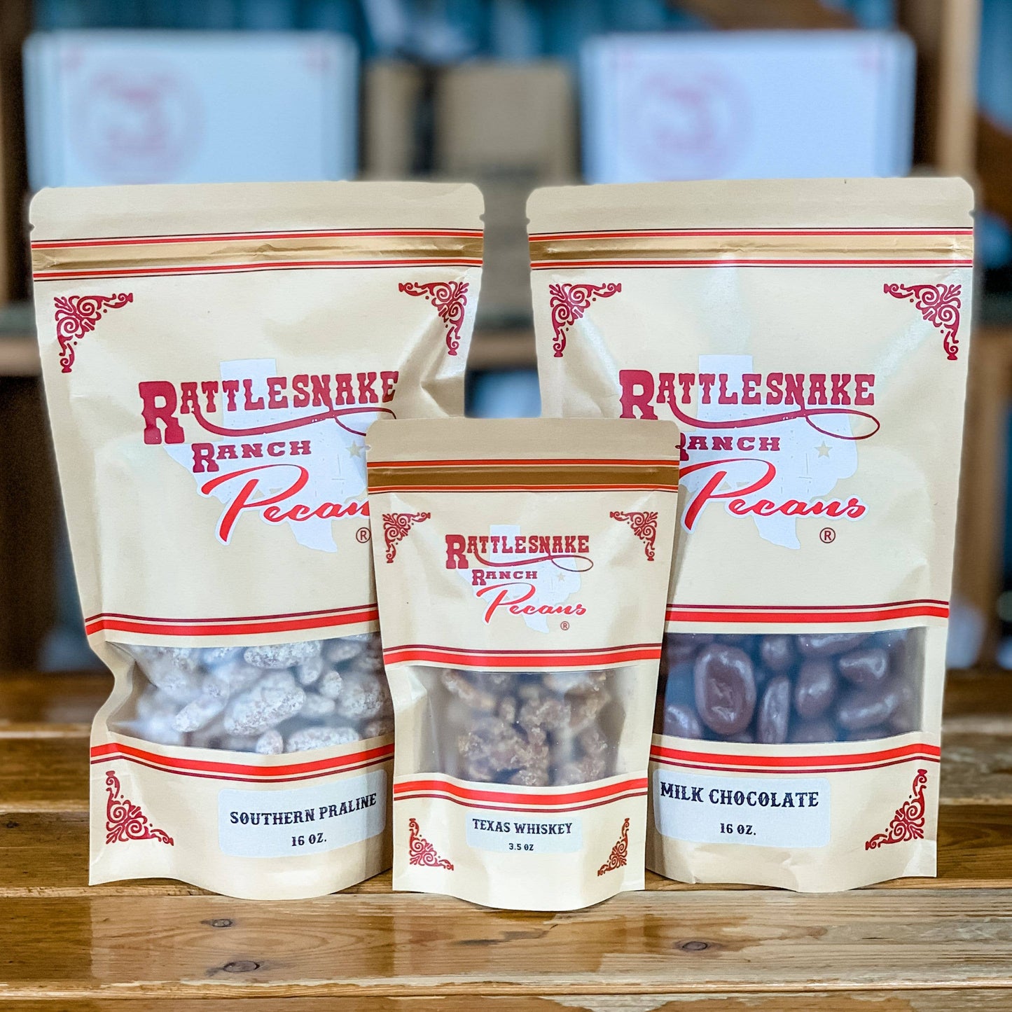 Rattlesnake Ranch Pecan Co. - 1 lb. Kraft Bag- Cajun Roasted (Premium Flavor)