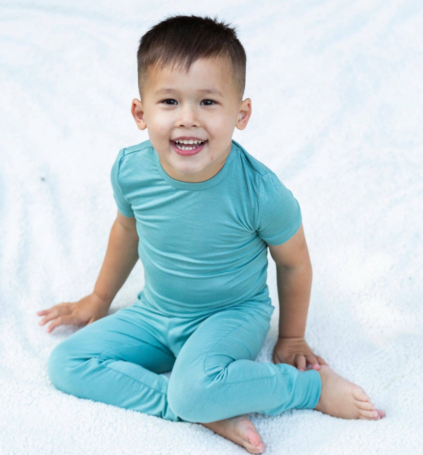 Bamboo Short Sleeve Pajama Set (solid color): Easter Egg / 12-18M