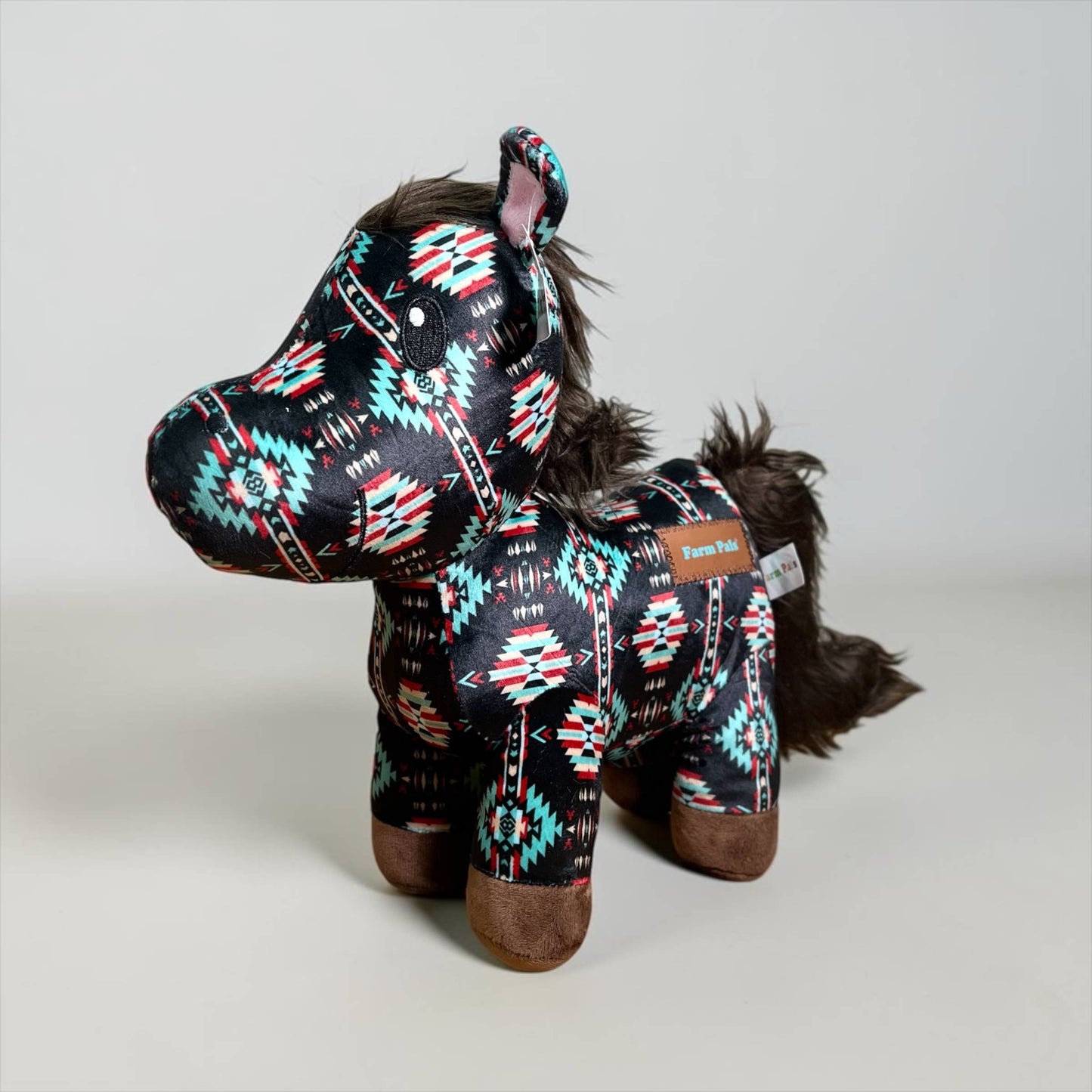 Western Linens - Black Aztec horse - medium farm pal 