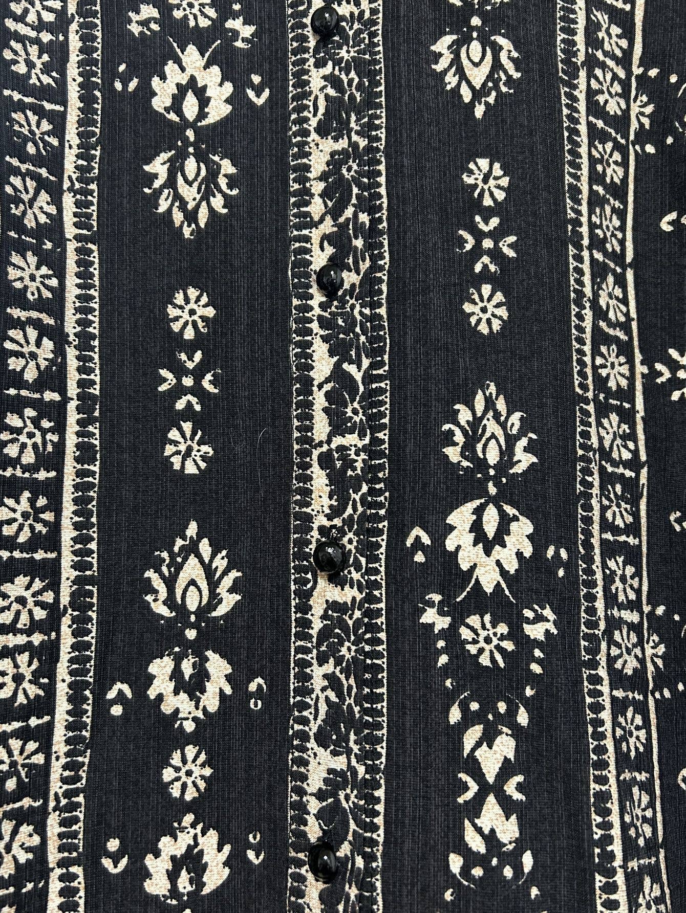 I’m Retro Bohemian Floral Geometric Print Blouse
