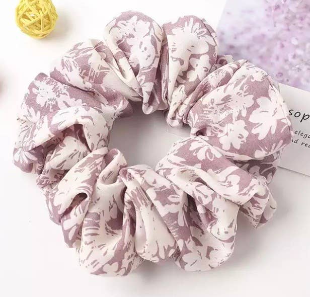 Jumbo Large Print Scrunchies - Pillow Scrunchie: Blue Cheetah