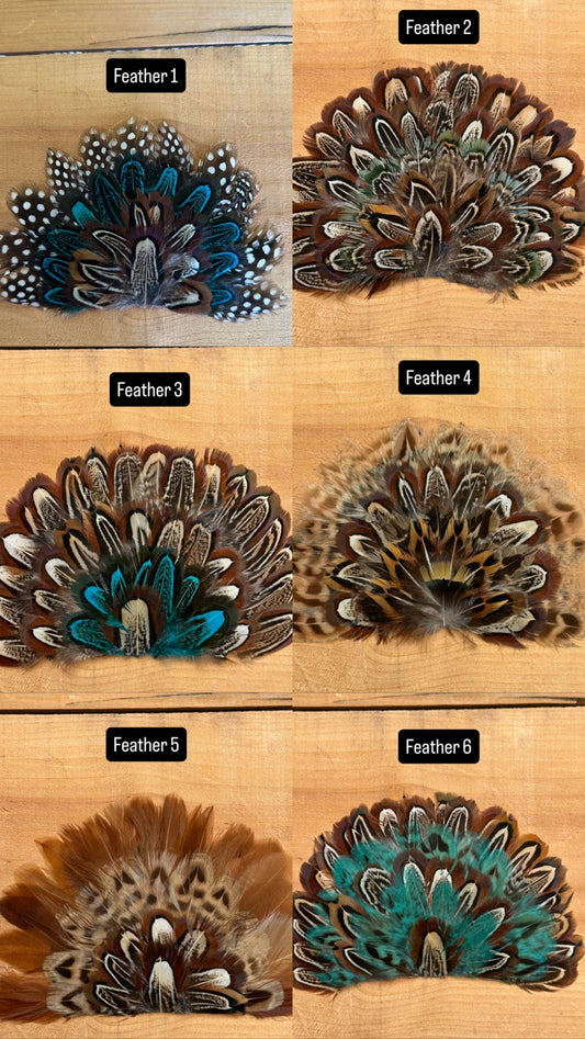 High Ho Silversmithing - IRON ON FEATHER FANS FOR TRUCKER HATS AND COWBOY HATS